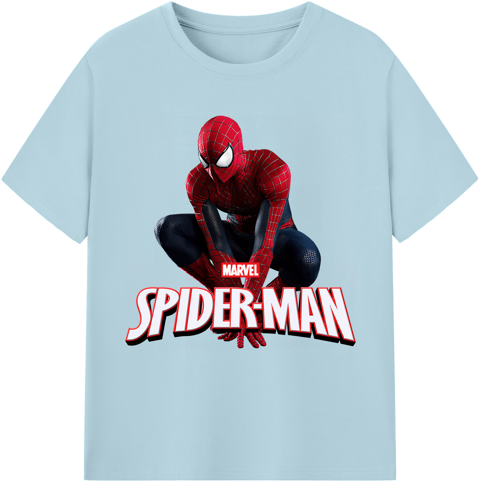 （画像用） Spider Man スパイダーマン 綿100％半袖Tシャツ（フロントプリント）